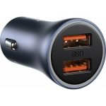 Baseus Golden Contactor Pro Quick Car Charger 2XUSB-A, USB-A to USB-C Cable 1m PD40W Gray TZCCJD-A0G - Image 3