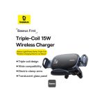 Baseus LightChaser Series Triple Coil Qi Wireless Magsafe Car Charger 15W Black C40355901111-00 - Image 2