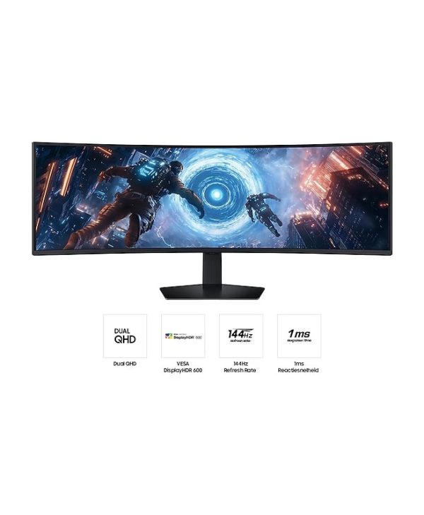 Samsung Odyssey G9 G91F 49" DQHD 144Hz 1ms Curved Gaming Monitor Black LS49FG912EUXEN