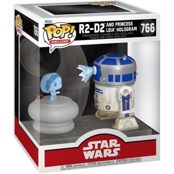 Funko Pop! Deluxe: Star Wars - R2-D2  and Princess Leia Hologram #766 Bobble-Heads Vinyl Figures