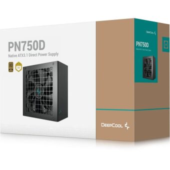 DeepCool PN-D Series 750W 12cm Fan Non-Modular 80+ Gold PCIe 5.1 Black R-PN750D-FC0B-EU-V2