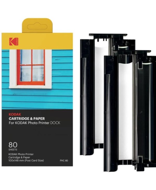Kodak Glossy Photo Paper 80 Sheets for Photo Printer Dock Plus 10x15cm PHC-80