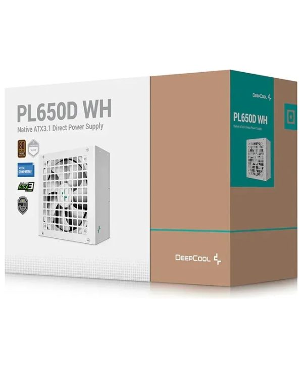 DeepCool PL-D 650W 12cm Fan Non-Modular 80+ Bronze PCIe 5.1 White R-PL650D-FC0W-EU-V2