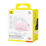 Baseus Compact Built in Lightning Powerbank 5000mAh 20W Pink P10068307413-00