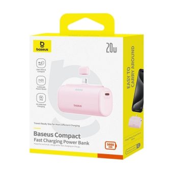 Baseus Compact Built in Lightning Powerbank 5000mAh 20W Pink P10068307413-00