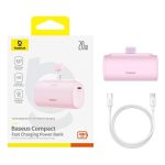 Baseus Compact Built in Lightning Powerbank 5000mAh 20W Pink P10068307413-00 - Image 4