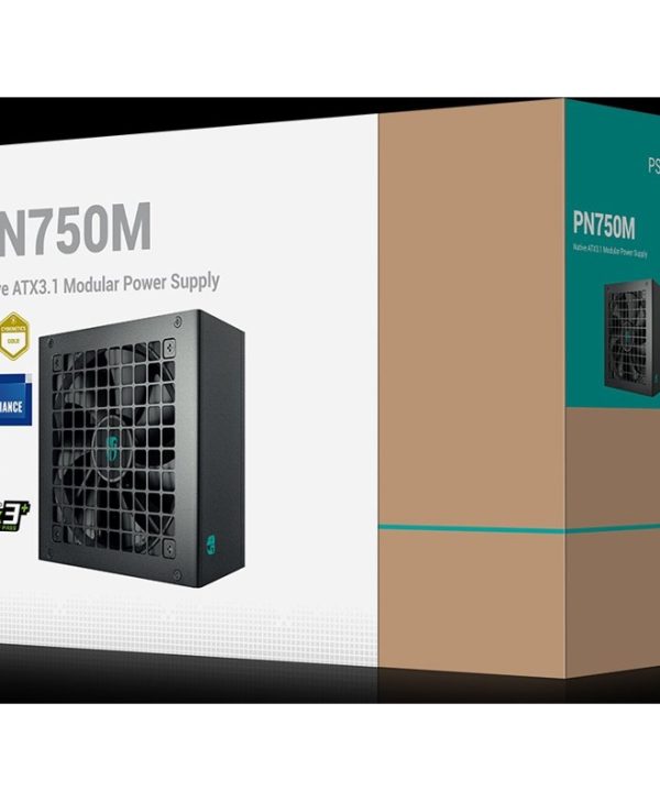 DeepCool PN-M Series 750W 12cm Fan Full Modular 80+ Gold PCIe 5.1 Black R-PN750M-FC0B-JGEU