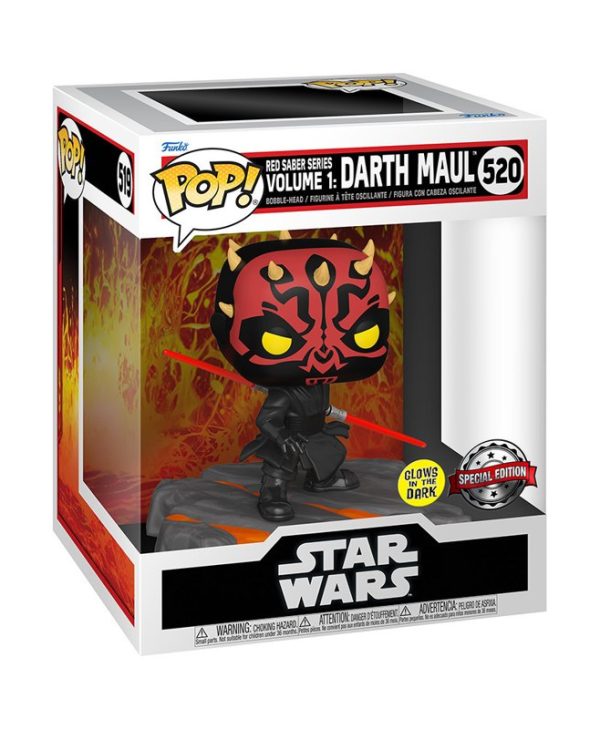 Funko Pop! Deluxe: Disney Star Wars, Red Saber Series Volume 1: Darth Maul, Glows in the Dark, Special Edition #520