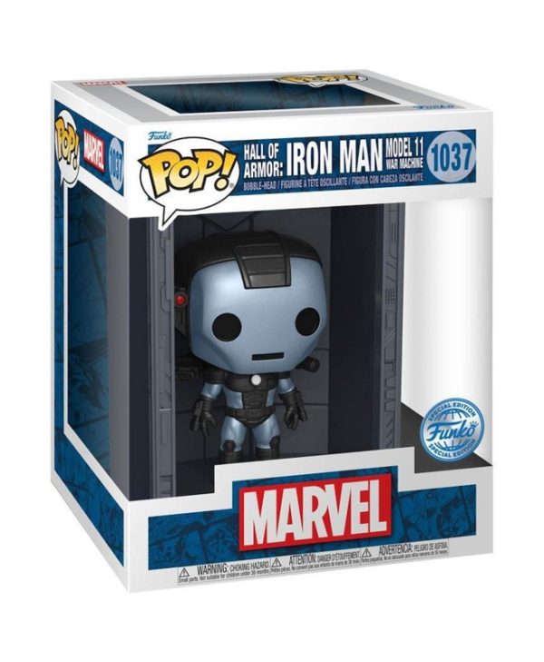 Funko Pop! Deluxe: Marvel Hall of Armor: Iron Man Model 11 War Machine, Mettalic, PX Previews Exclusive #1037