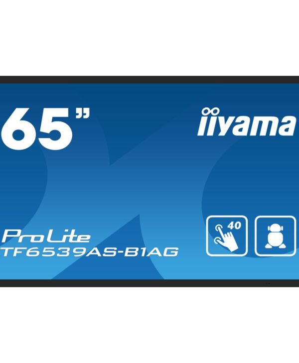 IIYAMA Prolite TF6539AS-B1AG 65" UHD IPS Touch Monitor Signage Black TF6539AS-B1AG