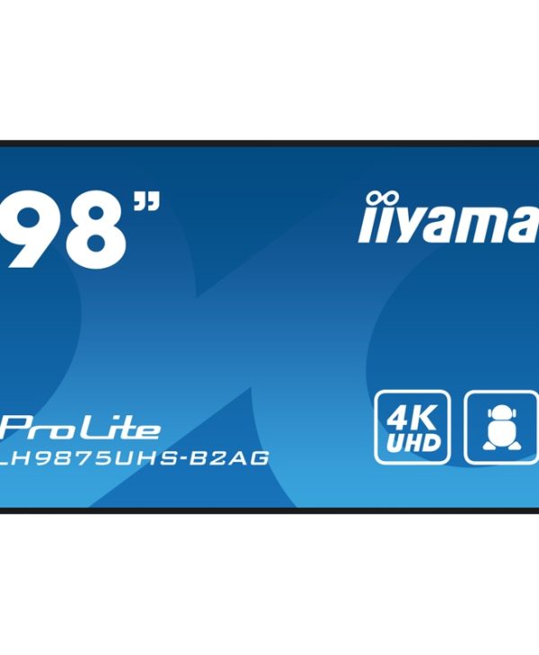 IIYAMA LH9875UHS-B2AG 98" UHD IPS Professional Digital Monitor Signage Black LH9875UHS-B2AG