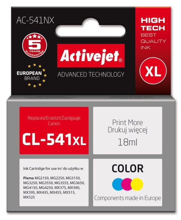 Activejet AC-541NX Ink for Canon CL-541XL Cyan/Yellow/Magenta 300Pgs 5901443391135