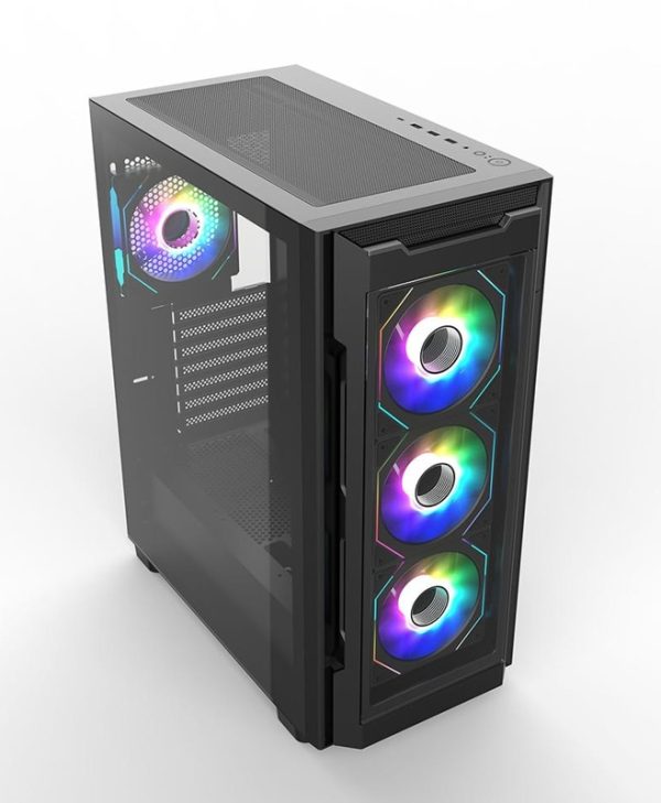 SuperCase Uriel 16A Series Tempered Glass A-RGB Midi-Case Black UR16A-G