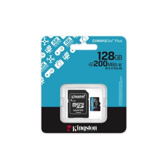 Kingston Canvas Go! Plus Gen 4 MicroSDXC 128GB UHS-I U3 Class 10 + SD Adapter SDCG4/128GB