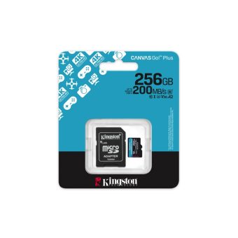 Kingston Canvas Go! Plus Gen 4 MicroSDXC 256GB UHS-I U3 Class 10 + SD Adapter SDCG4/256GB