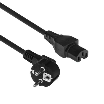 Intronics Powercord Schuko CEE 7/7 Male Angled - C15 IEC 60320 2m Black AK5313