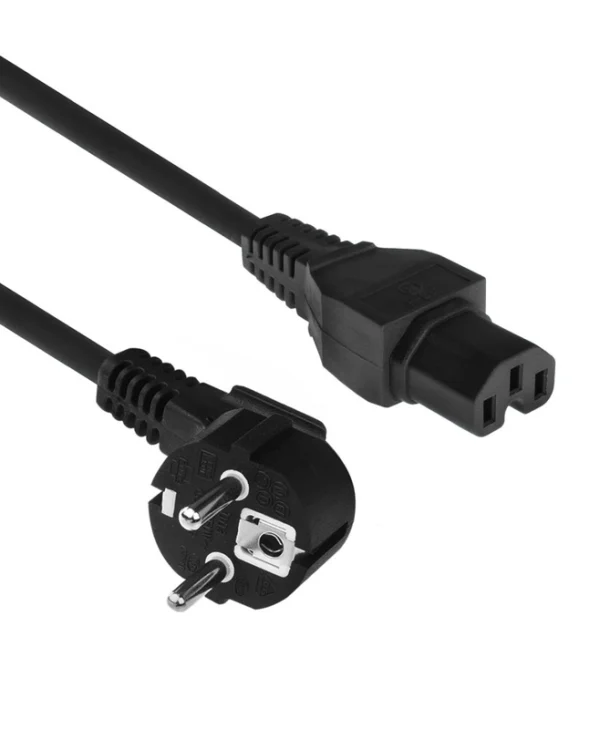 Intronics Powercord Schuko CEE 7/7 Male Angled - C15 IEC 60320 2m Black AK5313