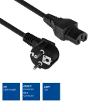 Intronics Powercord Schuko CEE 7/7 Male Angled - C15 IEC 60320 2m Black AK5313 - Image 2
