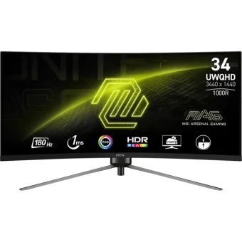 MSI MAG 345CQRDE 34" UWQHD 180Hz Curved Gaming Monitor Black  9S6-3DD14H-003