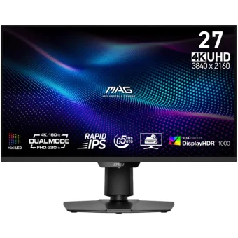 MSI MAG 274UPDFDE E16M 27" 4K UHD IPS Dual Mode 160Hz/320Hz Gaming Monitor Black 9S6-3CF09H-012
