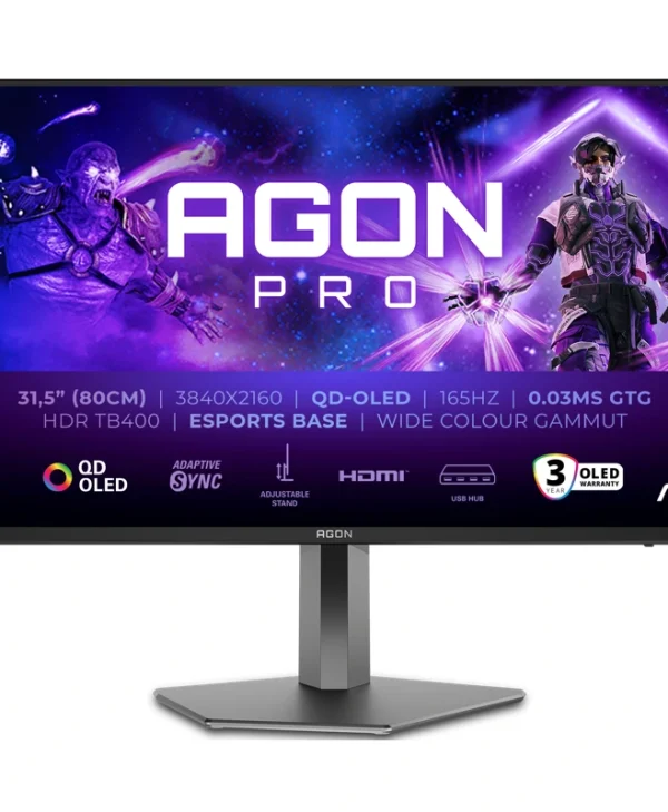 AOC Agon Pro 31.5" 4K UHD OLED 165Hz Gaming Monitor Silver AG326UD