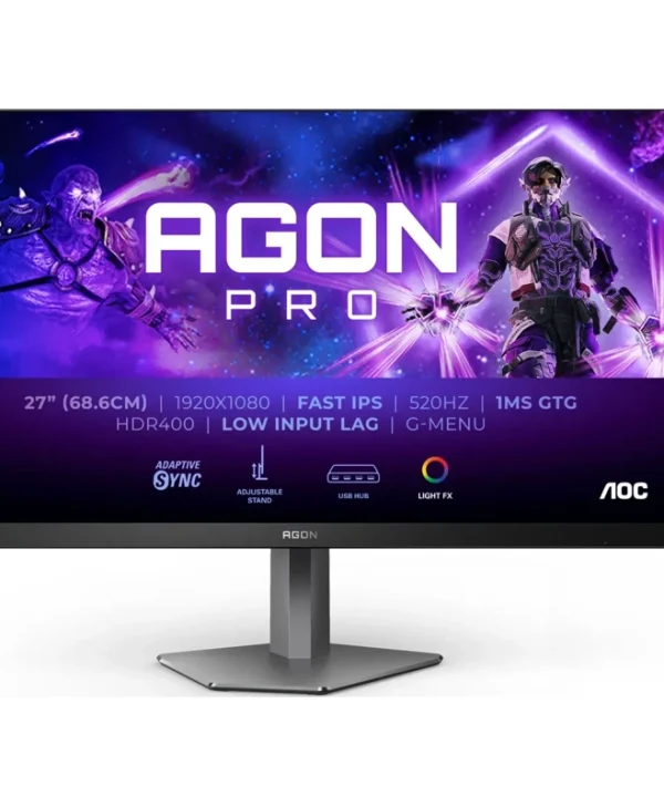 AOC Agon Pro 27" FHD IPS 520Hz Gaming Monitor Silver AG276FK