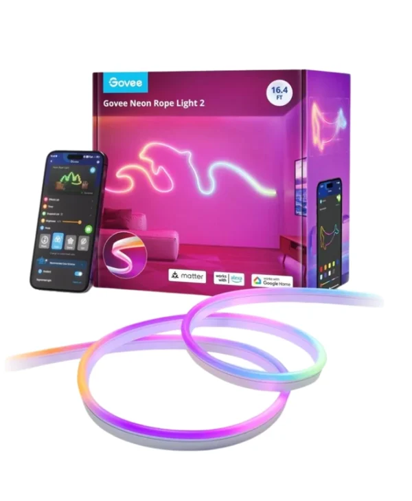 Govee Neon Rope Light 2 RGBIC Wi-Fi Bluetooth 3m H61D3