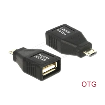 Delock Adapter USB-B Micro Male - USB-A 2.0 Female OTG Full Covered 65549