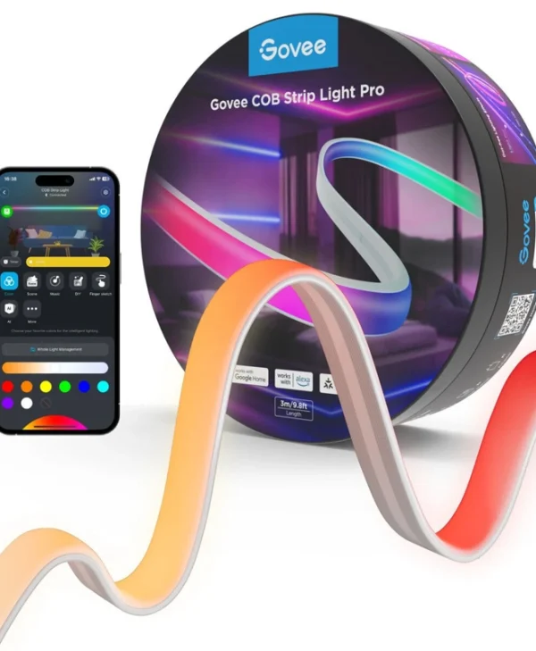 Govee COB Strip Light Pro RGBICWhite Wi-Fi Bluetooth Neon Coating Cuttable 3m H61E5
