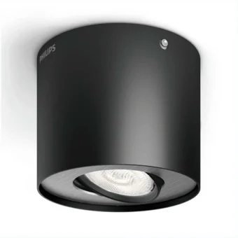 Philips Φωτιστικό Οροφής Σποτ myLiving Phase 2700K 500lm 4.5W Black PHI533003016