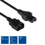 Intronics ACT Powercord C14 Male - C15 Female 2m Black AK5003 - Image 3