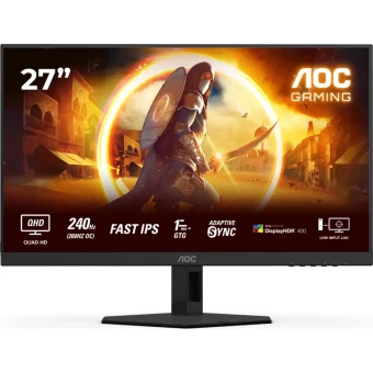 AOC 27" WHQD Fast IPS 240Hz Gaming Monitor Black Q27G4ZR