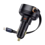 Baseus Φορτιστής Αυτοκινήτου Enjoyment Pro Car Charger Usb-C+Retractable Lightning Cable 55W Black C00057803111-00
