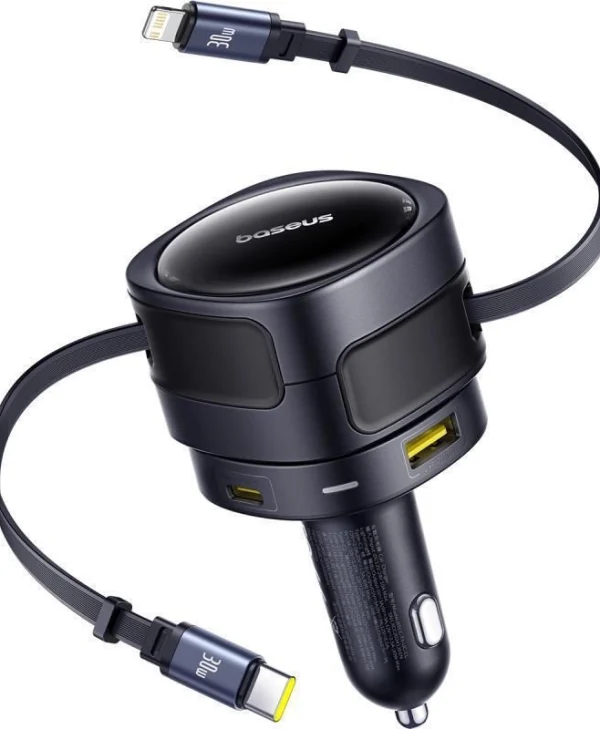 Baseus Enjoyment Max Φορτιστής Αυτοκινήτου 2xUSB-C 1xLightning 1xUSB-A PD 90W Black C00035507121-02