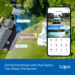 TP-Link Indoor/Outdoor Dual Lens Pan/Tilt Security Camera White Tapo C246D - Image 4