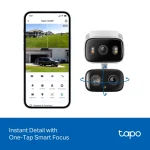 TP-Link Indoor/Outdoor Dual Lens Pan/Tilt Security Camera White Tapo C246D - Image 8