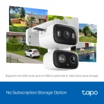 TP-Link Indoor/Outdoor Dual Lens Pan/Tilt Security Camera White Tapo C246D - Image 10