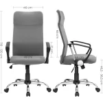 Songmics Εργονομική Καρέκλα Γραφείου 59x59x115-123 cm Fabric Grey OBN034G01 - Image 6
