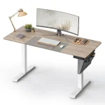 Songmics Ηλεκτρικό Γραφείο Height-Adjustable 60x140x72-120 cm White-Greige LSD016H01 - Image 3