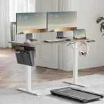 Songmics Ηλεκτρικό Γραφείο Height-Adjustable 60x140x72-120 cm White-Greige LSD016H01 - Image 4