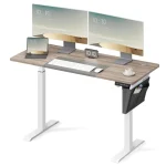 Songmics Ηλεκτρικό Γραφείο Height-Adjustable 60x140x72-120 cm White-Greige LSD016H01 - Image 5