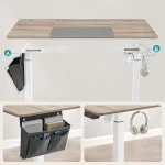 Songmics Ηλεκτρικό Γραφείο Height-Adjustable 60x140x72-120 cm White-Greige LSD016H01 - Image 7