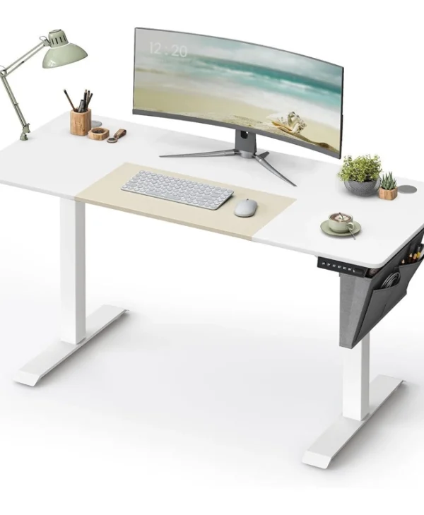 Songmics Ηλεκτρικό Γραφείο Height-Adjustable 60x140x72-120 cm White Beige LSD016W01V1