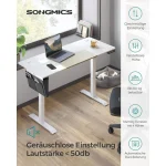 Songmics Ηλεκτρικό Γραφείο Height-Adjustable 60x140x72-120 cm White Beige LSD016W01V1 - Image 3