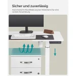 Songmics Ηλεκτρικό Γραφείο Height-Adjustable 60x140x72-120 cm White Beige LSD016W01V1 - Image 5
