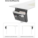 Songmics Ηλεκτρικό Γραφείο Height-Adjustable 60x140x72-120 cm White Beige LSD016W01V1 - Image 6
