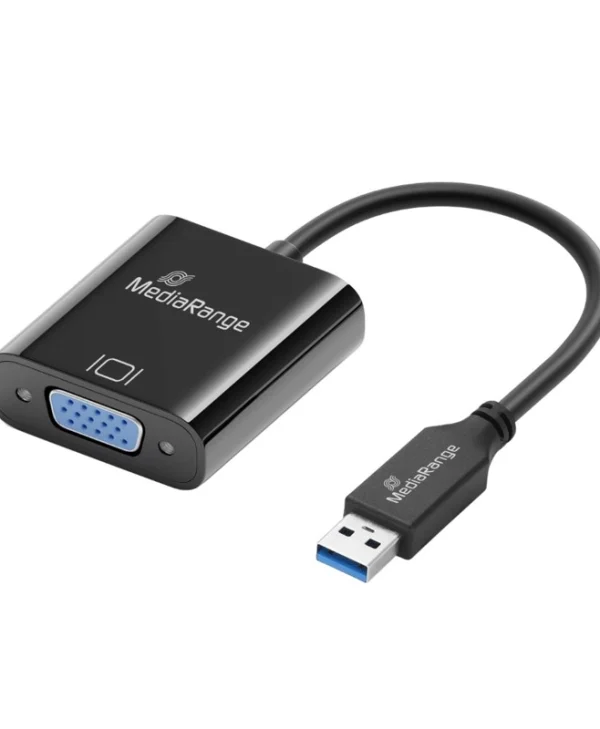 MediaRange Video Converter USB-A 3.0 Male to VGA Female Black MRCS230