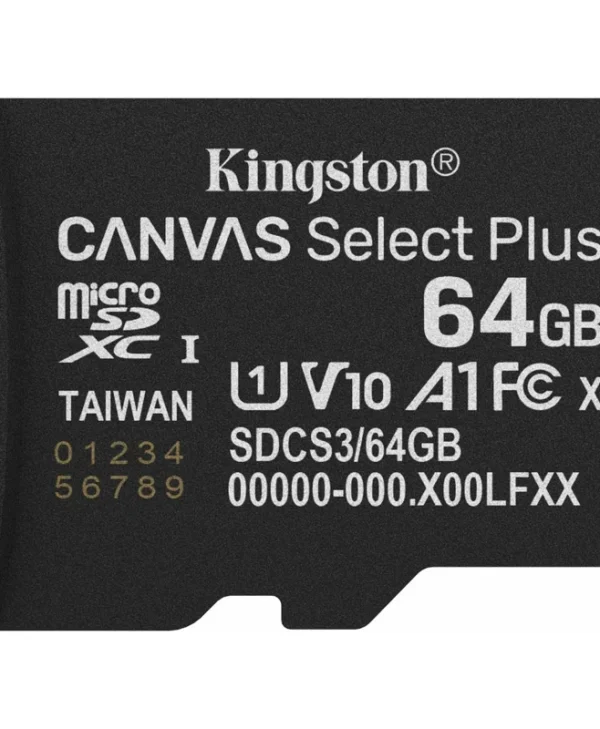 Kingston Canvas Select Plus Gen3 MicroSDXC 64GB UHS-I U1 (No Adapter) SDCS3/64GBSP