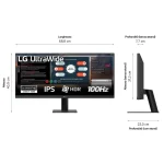 LG 29" 2K Ultrawide IPS 100Hz Business Monitor Black 29U511A-B - Image 8