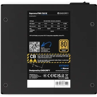 Endorfy Supremo FM6 750W 12cm Fan Fully Modular 80+ Gold ATX 3.1 Black EY7A013